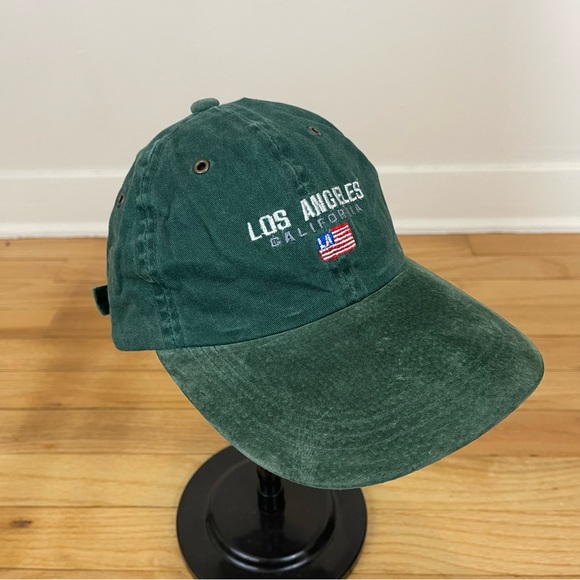 Los Angeles California Green Hat Baseball Cap One Size Adults Adjustable Flag - Picture 2 of 8